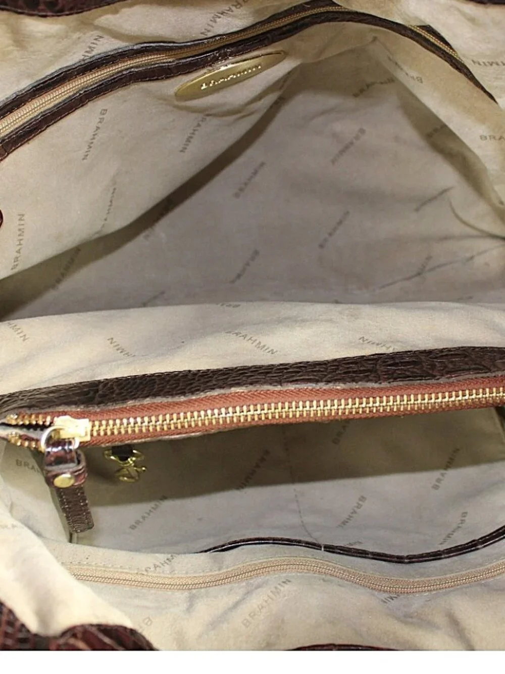 Brahmin Annie Truffle Melbourne Bordeaux Croc Crescent Hobo Shoulder Bag